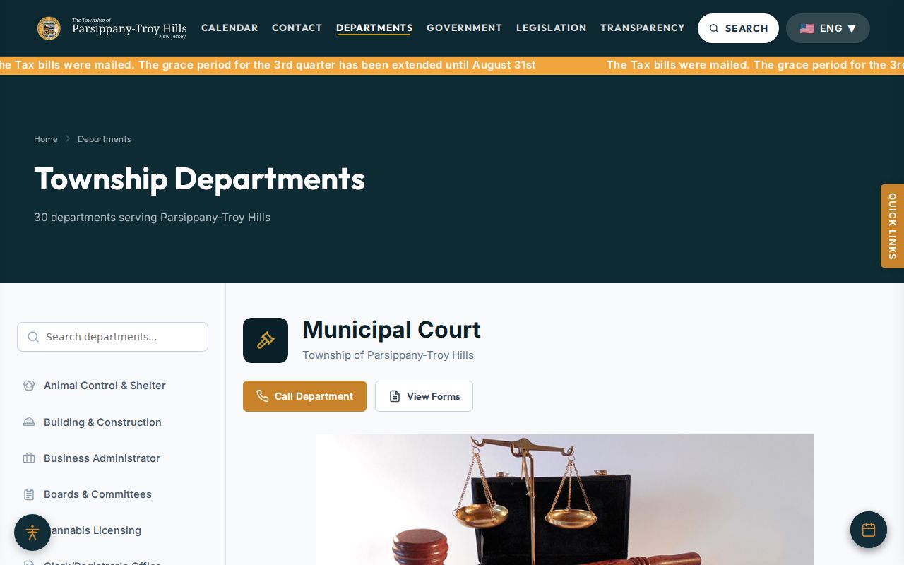 Parsippany-Troy Hills residents directory municipal court records source