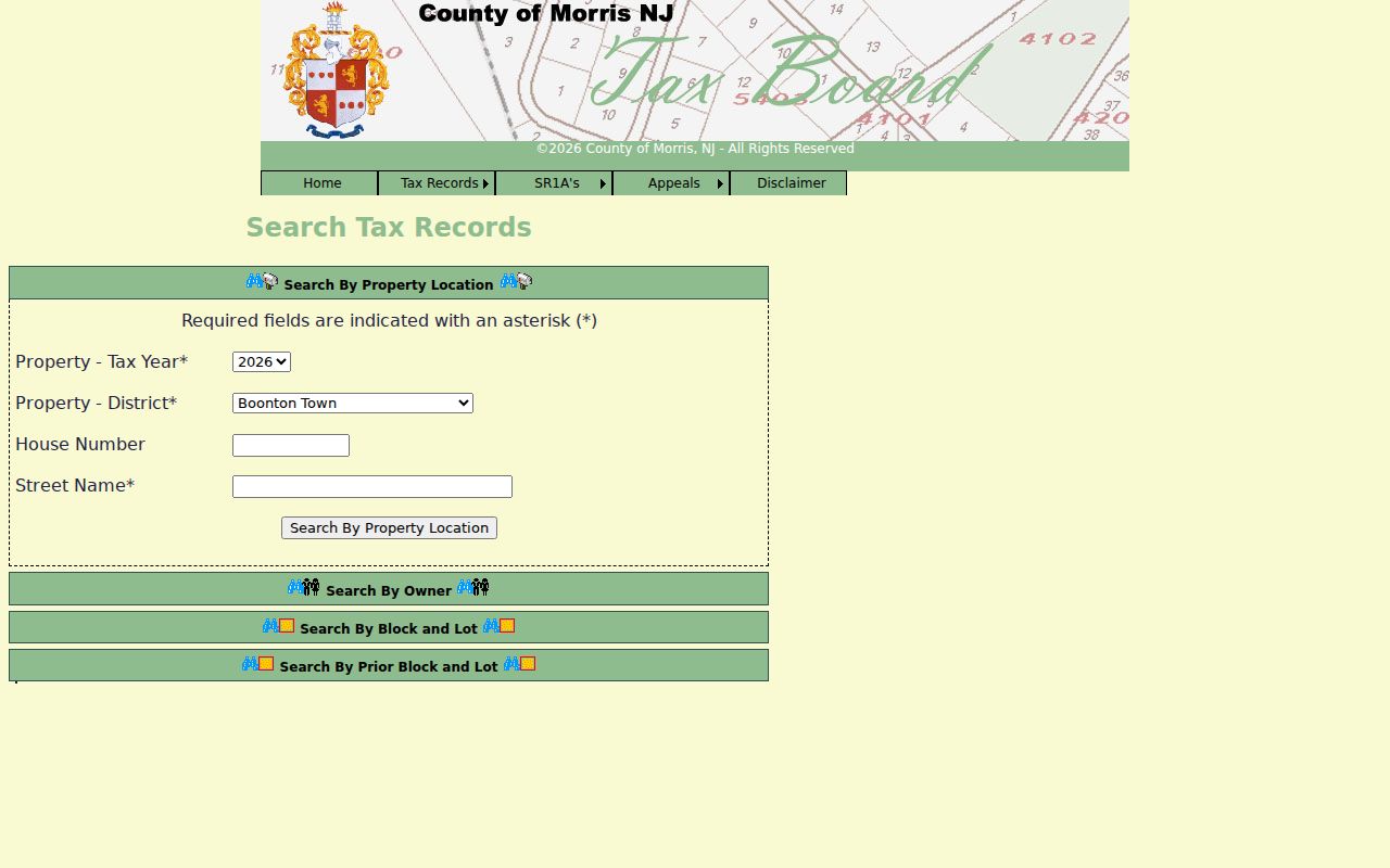 Parsippany-Troy Hills street directory Morris County tax records address search